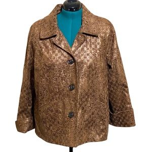 Erin London Women Gold Embroidery Classic Style Dress Jacket Size XL